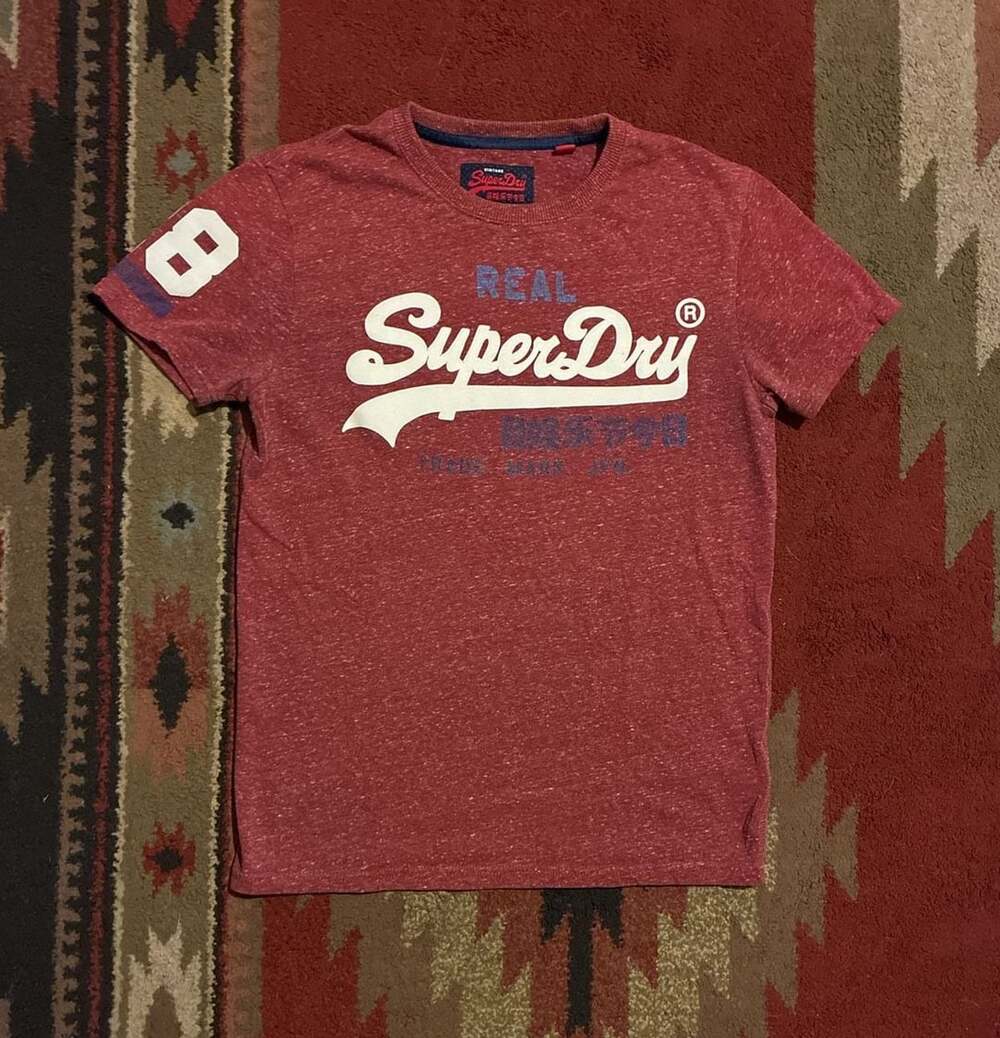 Superdry T-Shirt Size M Red Vintage Logo Short Sleeve Tee